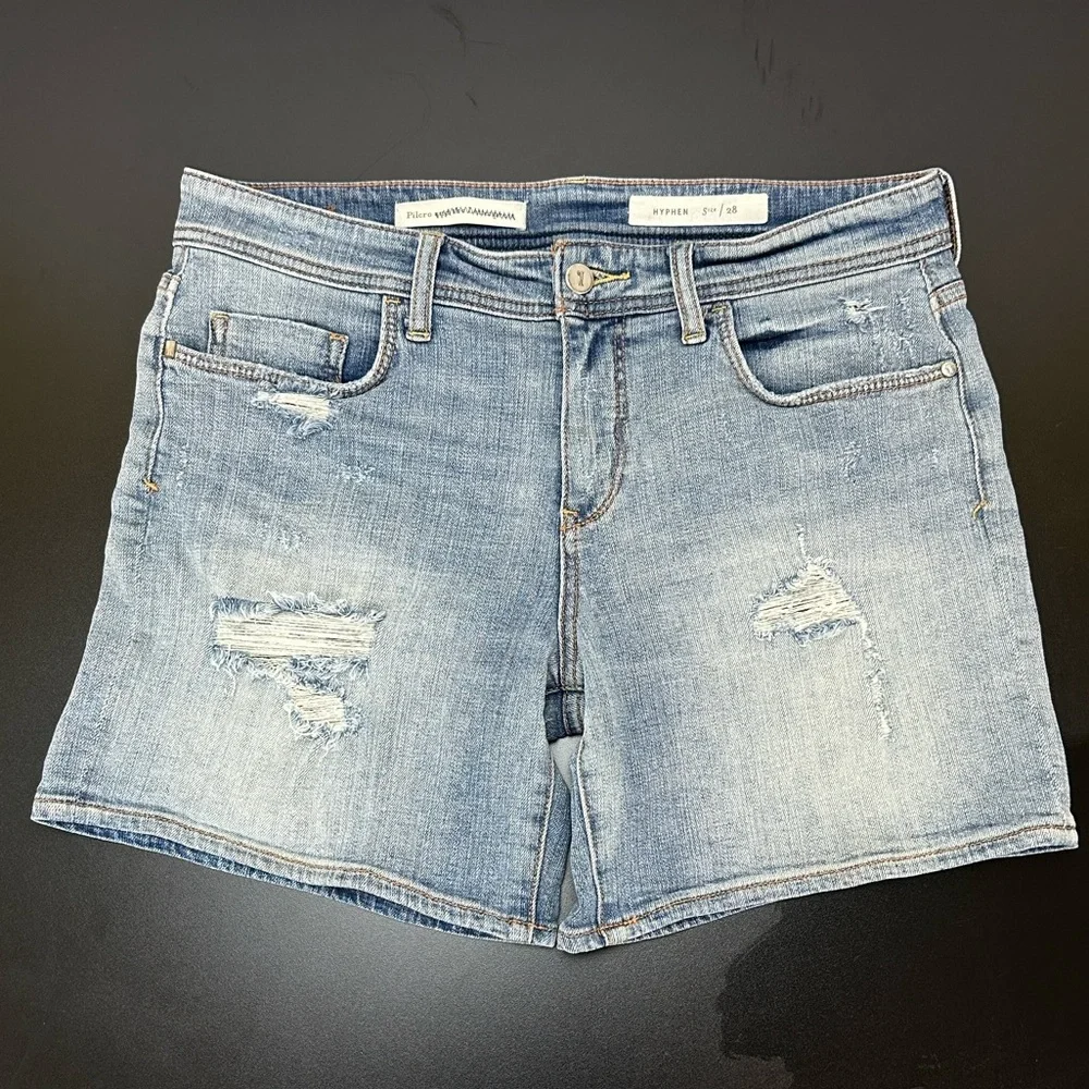 Pilcro and the Letterpress Hyphen Distressed Denim Shorts 28‎ Stretch Comfy